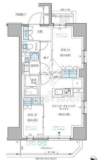 パークアクシス住吉ガーデンスクエア　513号室　間取り