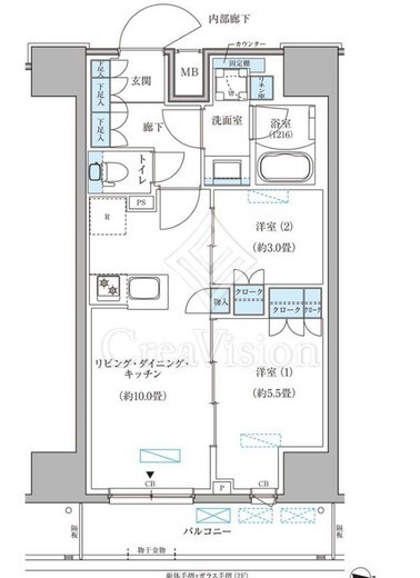 パークアクシス住吉ガーデンスクエア　312号室　間取り