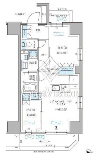 パークアクシス住吉ガーデンスクエア　413号室　間取り