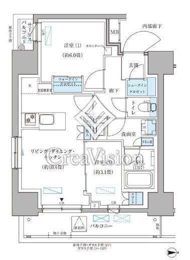 パークアクシス住吉ガーデンスクエア　701号室　間取り
