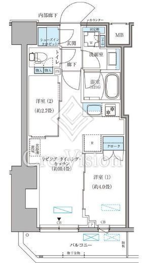 パークアクシス住吉ガーデンスクエア　404号室　間取り