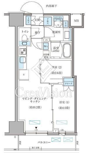 パークアクシス住吉ガーデンスクエア　408号室　間取り