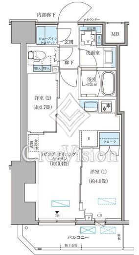 パークアクシス住吉ガーデンスクエア　804号室　間取り