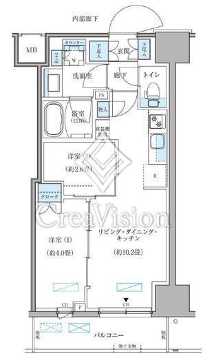 パークアクシス住吉ガーデンスクエア　907号室　間取り