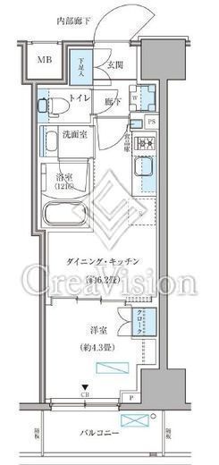 パークアクシス住吉ガーデンスクエア　409号室　間取り