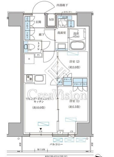 パークアクシス住吉ガーデンスクエア　912号室　間取り