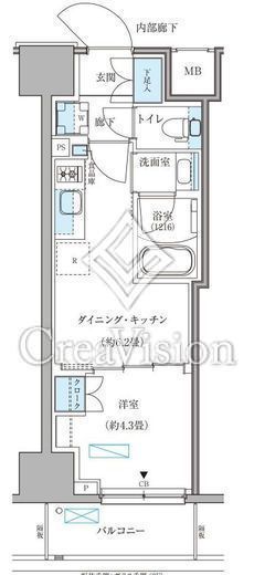 パークアクシス住吉ガーデンスクエア　406号室　間取り
