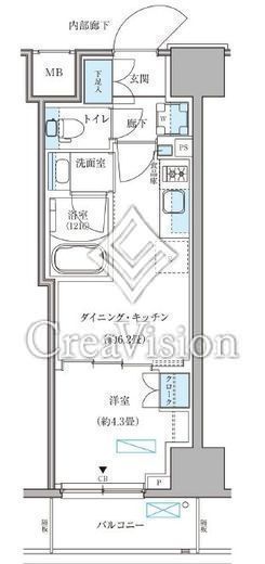 パークアクシス住吉ガーデンスクエア　709号室　間取り