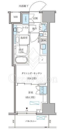 パークアクシス住吉ガーデンスクエア　1108号室　間取り