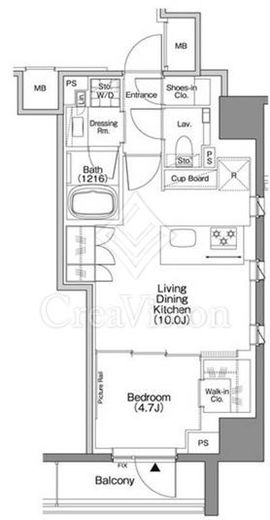ザ・パークハビオＳＯＨＯ新宿御苑　1306号室　間取り