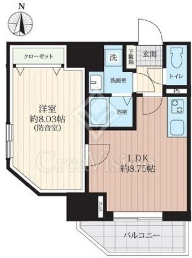 プライムブリス森下スタジオ　702号室　間取り