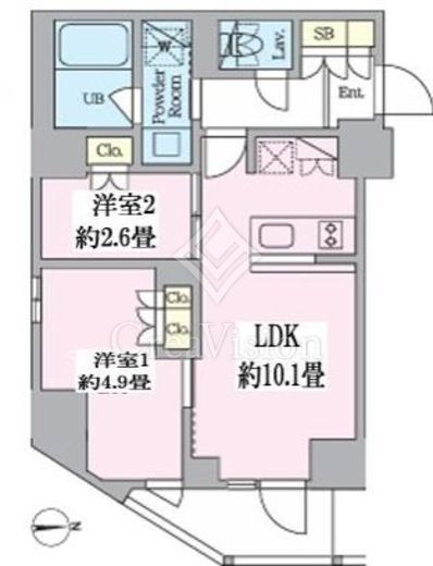 クレストコート東池袋　701号室　間取り