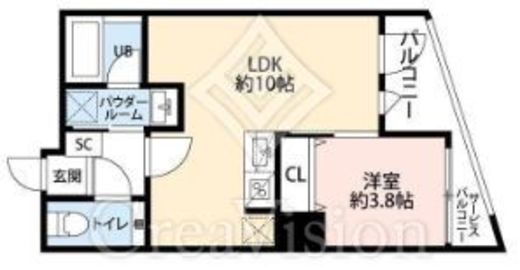 MOANA北参道　402号室　間取り
