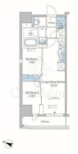 アーバネックス住吉　603号室　間取り
