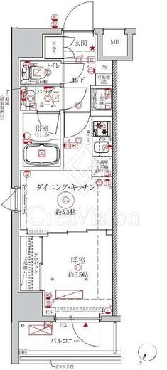 クレイシアIDZ川崎ザ・テラス　1003号室　間取り