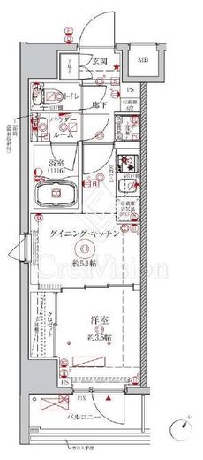 クレイシアIDZ川崎ザ・テラス　1207号室　間取り