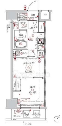 クレイシアIDZ川崎ザ・テラス　505号室　間取り