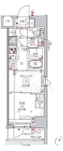 クレイシアIDZ川崎ザ・テラス　904号室　間取り