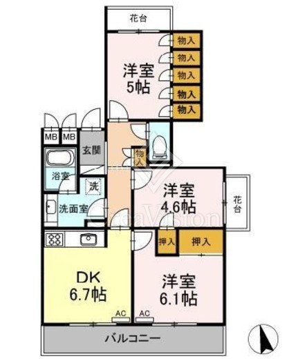 豪徳寺パークホームズ　408号室　間取り