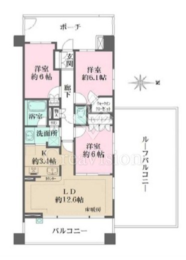 パークハウス武蔵新城ソレイユテラス　414号室　間取り
