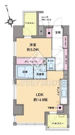 ＦＩＲＳＴＳＣＥＮＥ　ＦＵＮＡＢＯＲＩ　ｔｈｅｏｒｙ　801号室　間取り