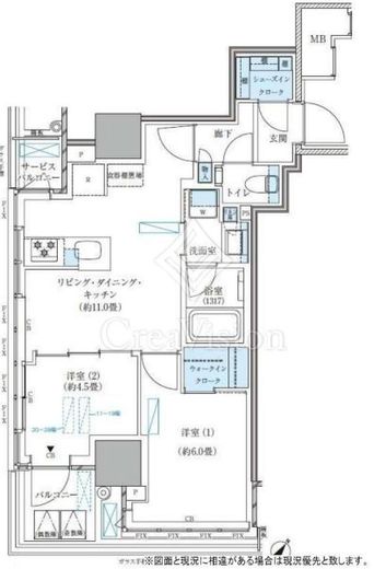 パークアクシス五反田スカイタワー　1107号室　間取り