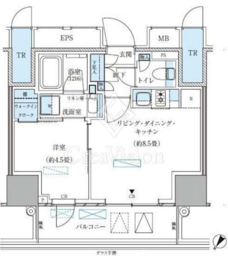 パークアクシス五反田スカイタワー　2002号室　間取り