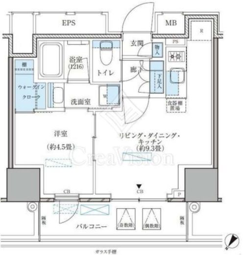 パークアクシス五反田スカイタワー　2102号室　間取り