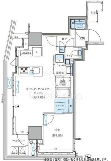 パークアクシス五反田スカイタワー　707号室　間取り