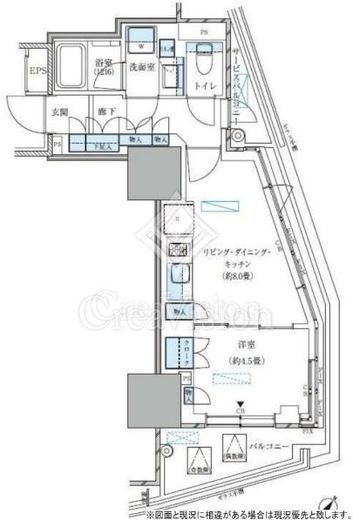 パークアクシス五反田スカイタワー　804号室　間取り