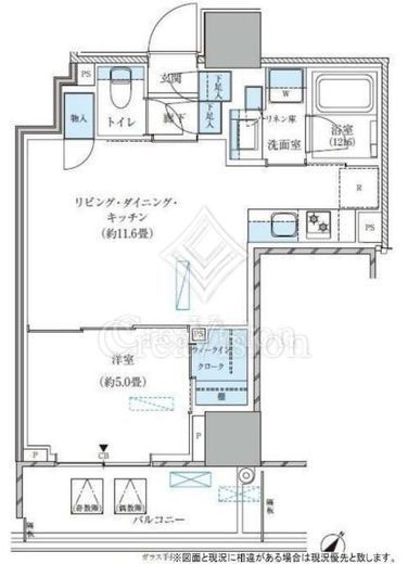 パークアクシス五反田スカイタワー　406号室　間取り