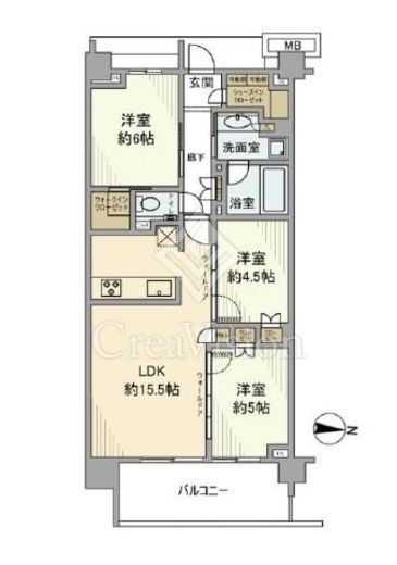 プラウド新丸子エアリーコート　305号室　間取り