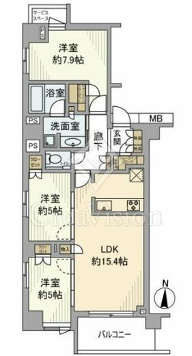 プラウド新丸子エアリーコート　501号室　間取り