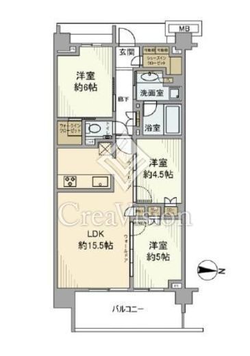 プラウド新丸子エアリーコート　505号室　間取り