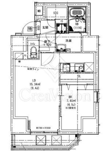 GENOVIA浅草Ⅷ　502号室　間取り