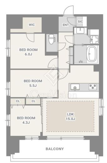 スプランディッド門前仲町　803号室　間取り