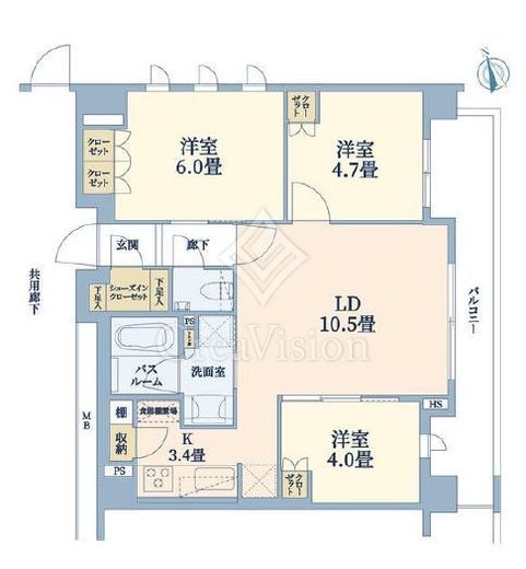 イノバス元住吉　304号室　間取り