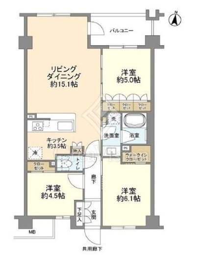 シエリアあざみ野　205号室　間取り