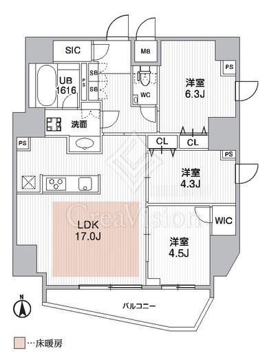 S-RESIDENCE蔵前balm　1401号室　間取り