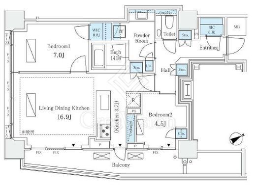 パークコート青山高樹町ザ　タワー　1003号室　間取り