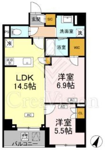 ロイジェント戸越銀座　314号室　間取り