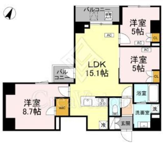 ロイジェント戸越銀座　323号室　間取り
