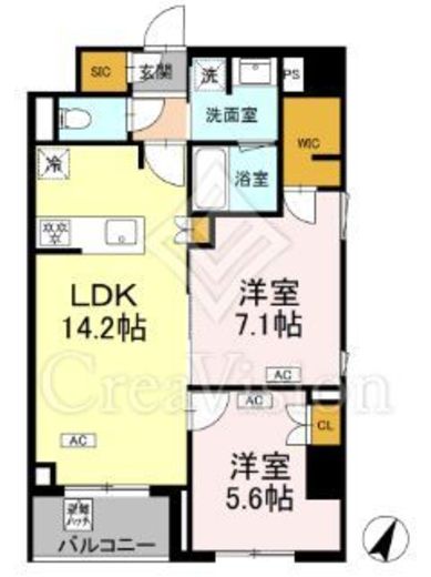ロイジェント戸越銀座　417号室　間取り