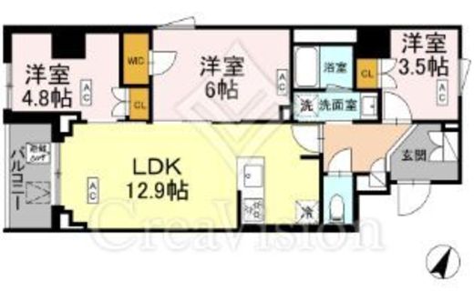 ロイジェント戸越銀座　505号室　間取り