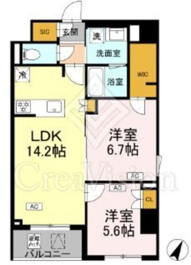 ロイジェント戸越銀座　514号室　間取り