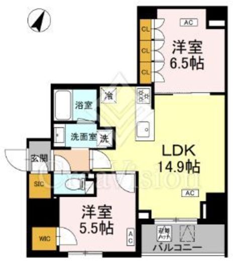 ロイジェント戸越銀座　606号室　間取り