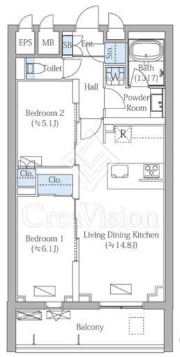 ＭＯＣＸＩＯＮ　ＰＲＥＭＩＵＭ四谷大京町　302号室　間取り