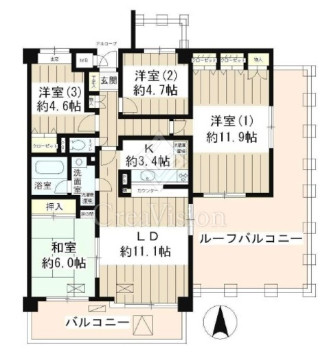 フィオーレ　602号室　間取り