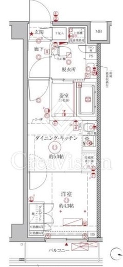 クレイシアIDZ幡ヶ谷　102号室　間取り