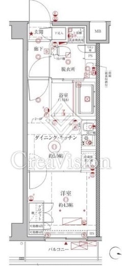 クレイシアIDZ幡ヶ谷　104号室　間取り